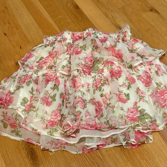 LoveShackFancy Pink and Green Floral Skirt Size XS - Picture 1 of 2